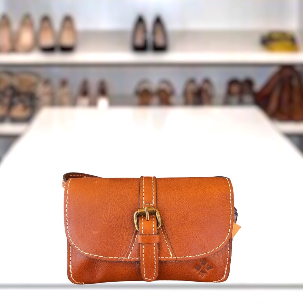 Patricia Nash Tooled Crossbody Bag Cognac W / Shoulder Strap